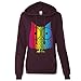 Rainbow Owl Ladies Lt./Wt. Hoodie - Light Blackberry Large