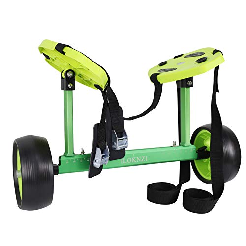 ILOKNZI Green Goblin Long Shaft Kayak Cart with Suction Cup for
