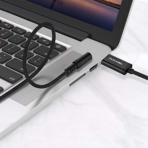Long USB to 3.5mm Jack Audio Adapter, DuKabel ProSeries TRRS 4-Pole Mic-Supported USB to Headphone AUX Adapter Built-in Chip External Stereo Sound Card for PS4 PC [Metal Housing & Durable Braided] - Thumbnail 3
