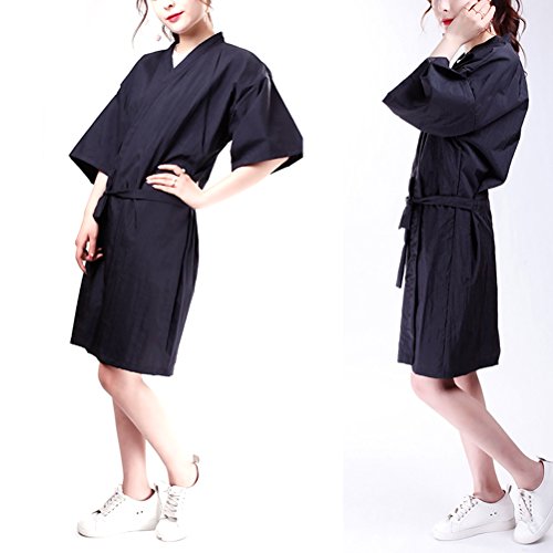 FRCOLOR Black Salon Client Gown Robes Cape Hair Smock Cape for Clients Kimono Style