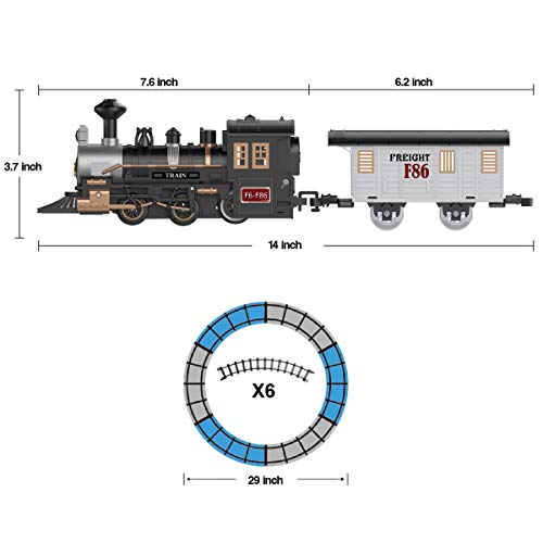 Fistone Electric Rail Play Trains Railway Track Sets with Realistic Sound and Light Effects Simulation Model Toy for Kids