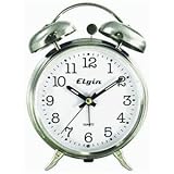 Elgin Quartz Analog Metal Twin Bell Alarm Clock
