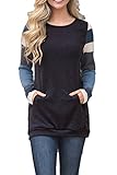 AlvaQ Lightweight Women Long Sleeve Sweatshirt Tunics Ladies Long Blouses Pullovers 2017 Plus Size Clothing XXL Black,Black,(US20-22)XX-Large
