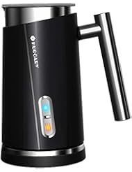 Huogary Milk Frother Electric Automatic Milk Warmer, Stainless Steel Milk Steamer and Frother with Hot or Cold Milk Foam, Foamer for Cappuccino, Coffee, Latte (N11, Black)