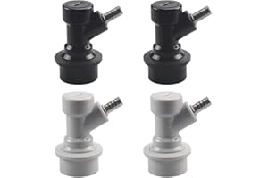 PERA 2 Pair Ball Lock Barb Gas&Liquid Beer Quick Disconnects Sets keg Coupler, 2 PCS Black for Liquid,2 PCS Gray for Gas