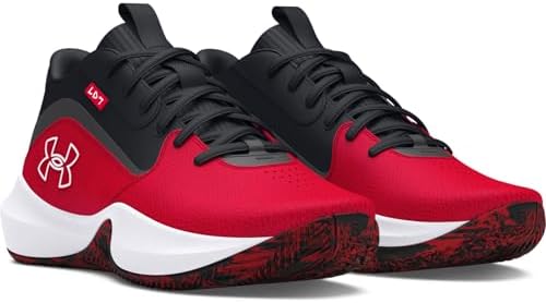 Unisex UA Lockdown 7 Basketball Schuhe, Rouge, Noir, Rouge., 42.5 EU