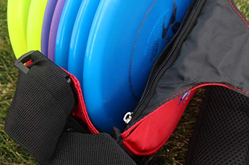 Kestrel Weekday Disc Golf Bag + eBOOK | Fits 5-7 Discs | for Beginner and Advanced Disc Golf Players | (Red) - Thumbnail 4