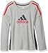 adidas Toddler Boys' Performance Logo Long Sleeve Tee Shirt, Onix, 4