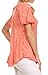 Sakkas 15783 - Ellie Sequin Embroidered Cap Sleeve Scoop Neck Relaxed Fit Blouse - Pink - OS