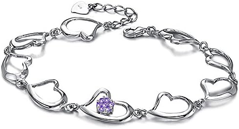 Fashion Titanium Platinum Plated Swarovski Elements Cubic Zirconia Stone Bracelet Simple Korean Style in a Gift Box