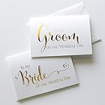 Wedding Day Foiled Card Set, To My Bride, To My Groom, Gold Foiled Vow Cards (WD182-183)