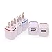 Wall Charger, 5 Pack 1A/5V Two-Tone Universal USB Ac Wall Travel Power Charger Adapter for iPhone 6/6S Plus 4/5/5S Samsung Galaxy HTC LG Huawei Google BLU 4/5/6/7 and Most Android Phones 5 Colors