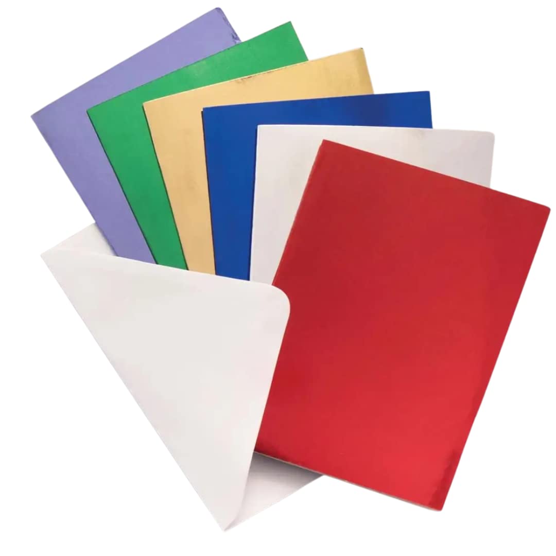 Baker Ross FE829 Christmas Metallic Greeting Cards - Pack of 12, Card Blanks for Card Making, Make Your Own Christmas Cards, Ideal for Kids Arts and Crafts Projects