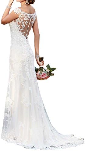 Mella Bridal White Women's Wedding Dress Sexy Backless Sweetheart Lace Wedding Dresses for Brides 2017 Spring 2016 Winter (US12)