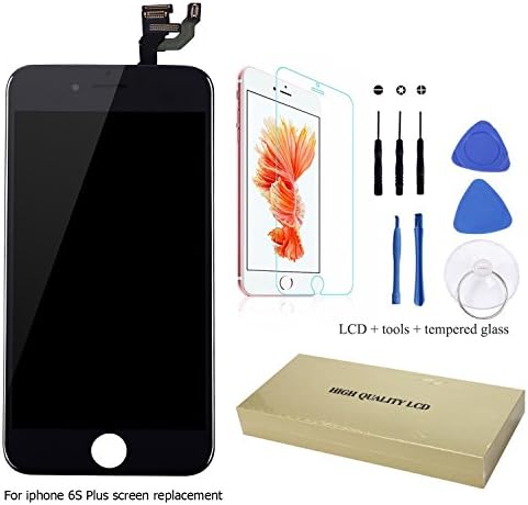 LCD Screen Replacement Kit for iphone 6S, All Preinstalled Plus Digitizer with Assembly Repair Tool for Black I Phone 6 S Touch Display, Digital Touchscreen Full Frame for Cracked, Ezy DIY Video Ebook