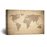 Canvas Wall Art World Map Canvas Prints Home Artwork Decoration for Living Room,Bedroom - 12x18 inches