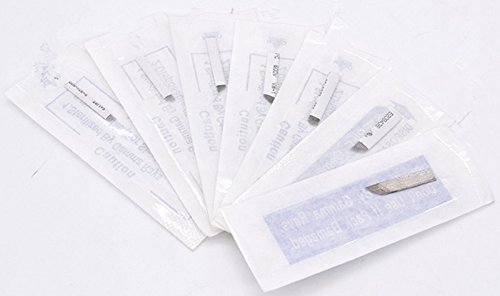 50pcs Permanent Makeup Needle Manual Eyebrow Tattoo Microblade Sloped Needles (9 Sloped Needles)