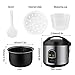 Electric Rice Cooker Food Steamer 5 Cup uncooked 10 Cups cooked Mini Rice Maker Removable Nonstick Pot with One Touch Control and Automatic Keep Warm Function (Silver)