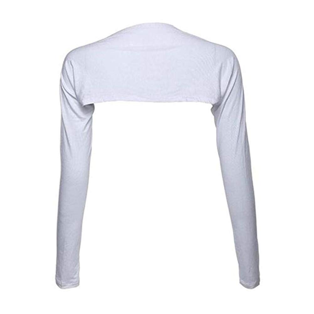 nadamuSun Bolero Shrug Anti-UV Golf Cooling Shawl Arm Sleeve Sun Protection Breathable & Comfortable for Women Golf & Outdoor Sports (White)