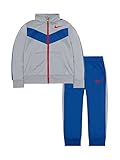 Nike Boys Anthracite and Red Zip-up Athletic Jacket and Pants Set