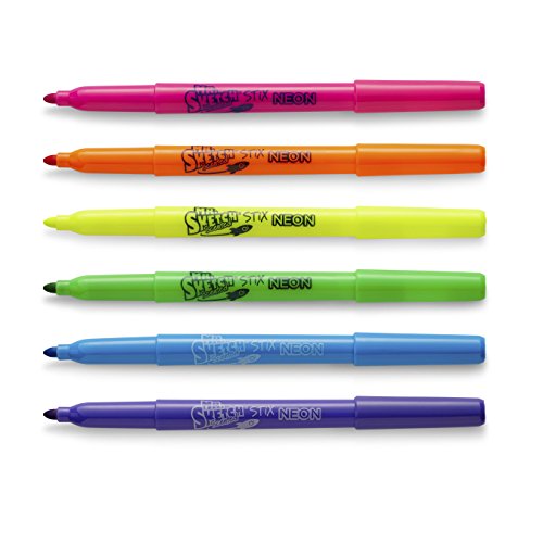 Mr. Sketch 2022889 Scented Markers Intergalactic Neon Coloring Kit with Coloring Booklet, 33