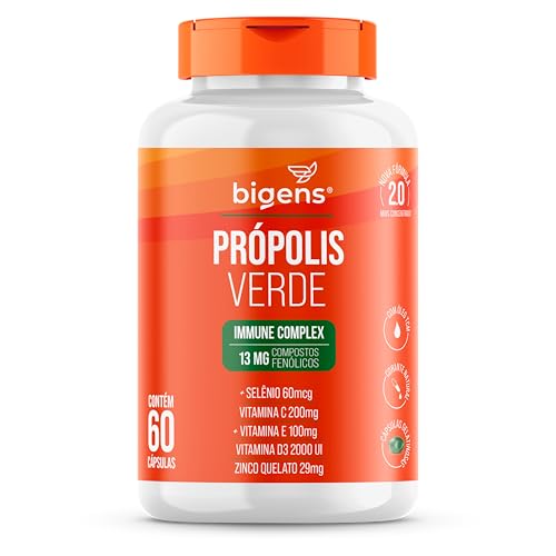 Própolis Verde, Immune Complex, 13mg Fenólicos + Vitaminas, Bigens