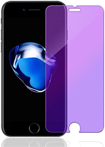 [2 Pack]Purple Light iPone8 Screen Portector 0.26mm 9H Tempered Shatterproof Glass Screen Protector Anti-Scratch Film for iPhone 4.7’’ inch , iPhone Plus 5.5’’ inch (8, 4.7 Inch)