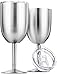 Stainless Steel Wine Glasses, Double Wall Insulated with Lids - Set of 2, Metal Wine Glass for Outdoor Travel, Camping, Red White Wine Goblet, 14oz, Unbreakable, Shatterproof, Portable, BPA Free