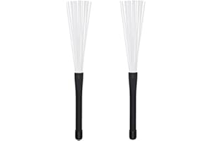 2 Pcs Drum Brush, Nylon Jazz Drum Brushes Percussion Kit, Drum Brushes, CuiCanfla 1 Pair of Drumstick Brush for Jazz Folk Roc