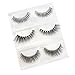LASHVIEW 3Pairs Natural Voluminous Makeup Thick False Eyelashes Crisscross Soft Black Handmade Eye Lashes VB