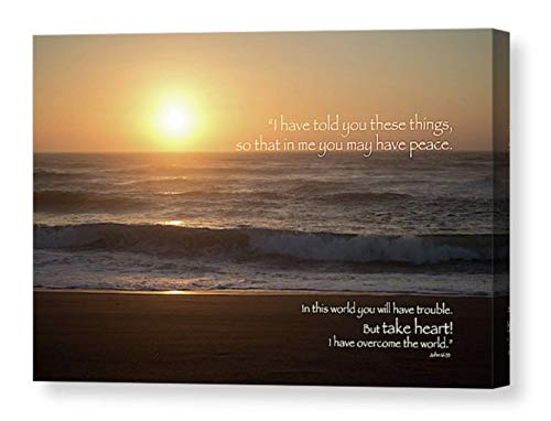 Amazon Com Sunset Canvas Photo Inspirational Quote Peace Comfort