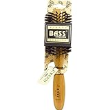 Bass Brushes, Classic Hair Round Style, Hair Brush, 100% Wild Boar Bristles, Half Circle, Wood Handle, 1 Hair Brush