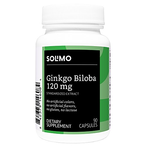 Amazon Brand - Solimo Ginkgo Biloba 120 mg, 90 Capsules, Three Month Supply