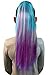 Clip on in Color Hair Extensions Hair Accessories for Girls Women Kids – Temporary & Not Messy Hair Chalk – Great for Parties, Dress up, Doll Hair Birthday Gift for girls 4-12 (Ombre Mermaid)thumb 1
