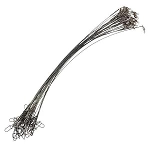Thkfish 30pcs Bas De Ligne Pêche Fil De Pêche Avec Snap Et Émerillon En Acier Inoxydable Connecteur De Pêche