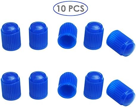 AuspiChoice 10 PCS Tire Valve Stem Cap-TPMS Safe Anti-Rust f/Schrader Valve 8V1-Cruiser Bike Motorcycle Car Electric Car SUV ATV/UTV RV Minivan Truck Golf Cart BMX Moped Trailer Mower Stroller (Blue)