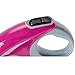 Retractable Dog Leash with Nylon Ribbon Cord, Hand Grip, One Button Brake & Lock for Small, Medium Dogs (Pink)