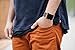 Secbolt Woven Band Compatible with Apple Watch Band 42mm 44mm iWatch Series 5 4 3 2 1, Canvas Fabric Strap with Genuine Leather Women Men(Gray, 42/44mm)