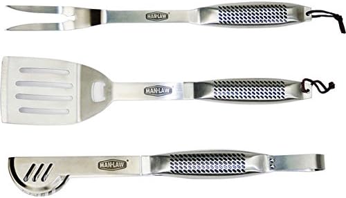 Man Law Heavy-Duty 3-piece Stainless Steel BBW Tool Set