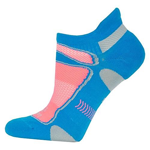 Balega Ultralight No Show Athletic Running Socks for Men and Women (1 Pair), Bright Turquoise/Sherbet Pink, Large
