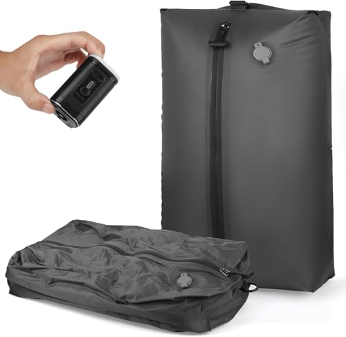Vacuum Bags for Travel with Wireless Vacuum Pump, 17L Saver Vacuum Bags for Travel Lightweight & Durable, IP67 Reusable Vacuum Compression Bags for Suitcases and Backpack, Luggage, Moving(1PC+Pump)