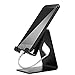 HOTOR Solid Aluminum Desk Desktop Stand for iPhone 6 6 plus 4 4s 5 5s 5c iPad 2/3 air mini/Samsung Galaxy S3/5 HTC ONE M7 Blackberry Tablet Tab Google Nexus Lumia and other Smartphone,Black