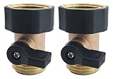 SOMMERLAND Heavy Duty Brass Garden Hose, Shut Off Valve, Brass with Overmod (2 Pack)