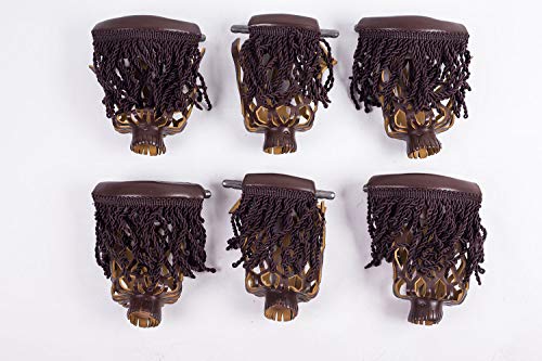 TGA Sports Set of 6 Pool Table Billiard Pockets with Fringe (Maroon) - Thumbnail 2