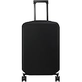 HYPER VENTURE Washable Luggage Cover - Fashion Suitcase Protector Fits 18-22 Inch Luggage (Black, S)