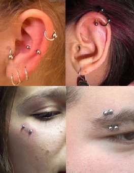 vcmart Tragus Rook Snug Earrings-Internally Threaded Eyeborw Medusa Vertical Labret Navel Ring Surgical Steel Body Piercing Studs Jewelry Sliver - Thumbnail 3