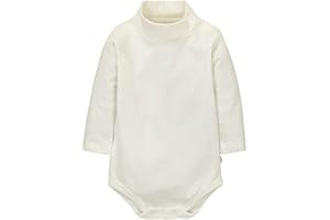 CuteOn Baby Unisex Cotton Long-Sleeve Bodysuits Solid Turtleneck Onesies