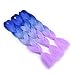 BACANA Ombre Braiding Hair (Dark Blue/Light Blue/Light Purple)3pcs Ombre Synthetic Hair Extension For Braiding Hot Water Seal Braiding Hair