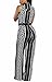 roswear Women's Sexy Plunge V Neck Belted Wide Leg Jumpsuits Romper Black Print X-Large