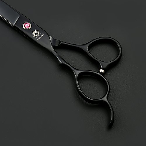 Dream Reach 7" Professional Left-Handed Japanese 440C Stainless Steel Pet Grooming Straight Shear Dog/Cat Cutting Scissor Tool with Bag for Left Hand Pet Groomer or Family DIY Use - Thumbnail 2